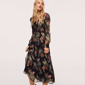 Mango Floral Black Maxi Dress 1XL